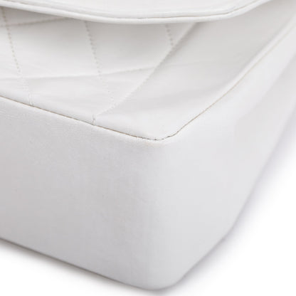 Chanel White Calfskin Leather Medium Diana Flap Bag