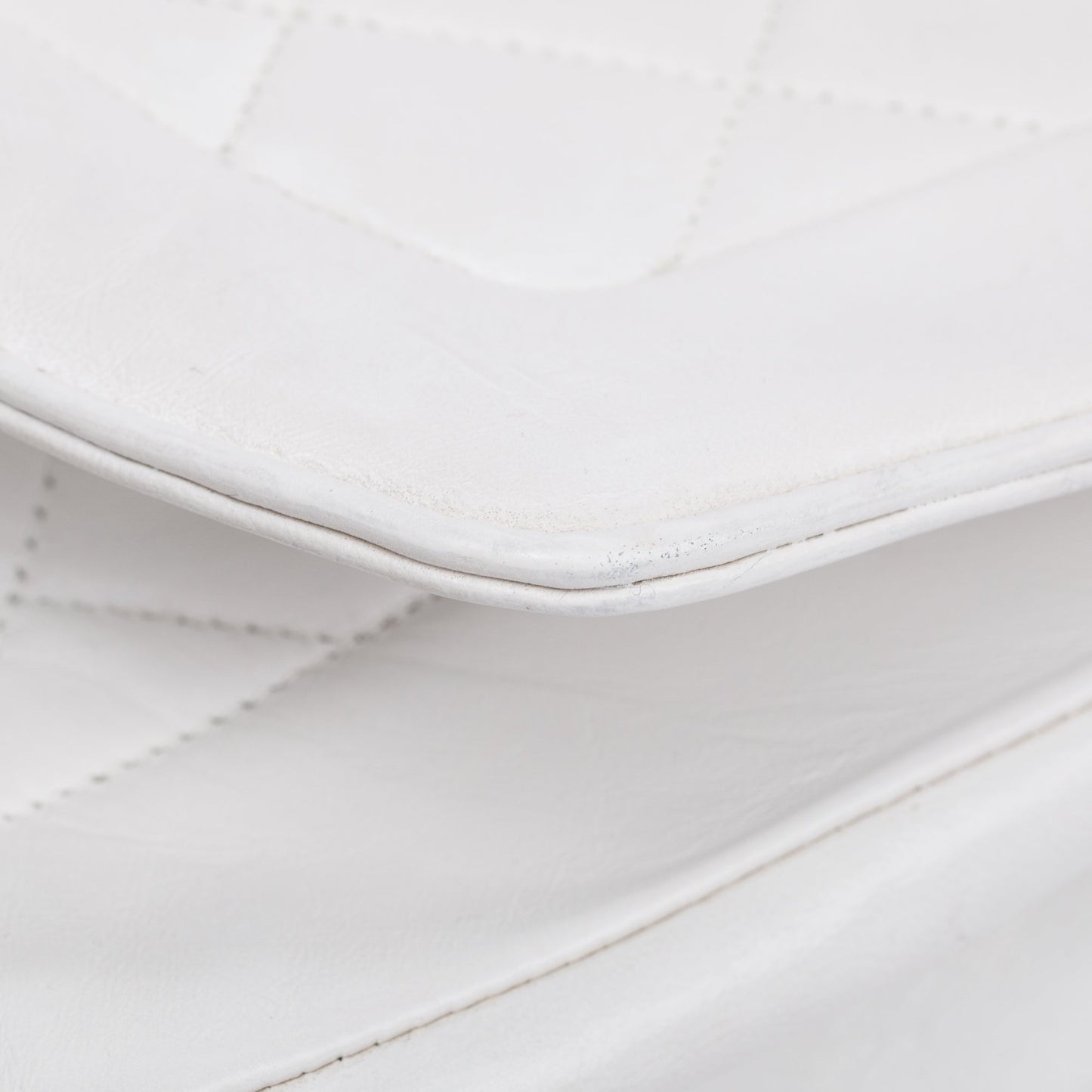 Chanel White Calfskin Leather Medium Diana Flap Bag