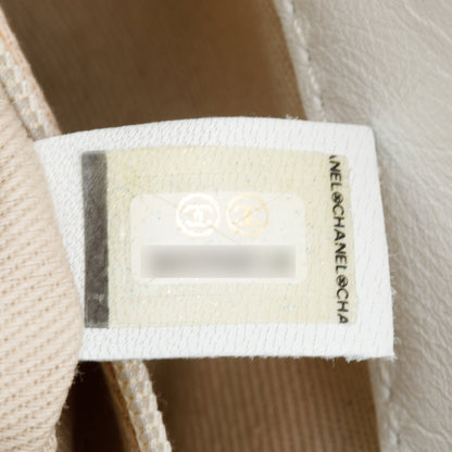 Chanel White Calfskin Leather Trim Black Canvas Olsen CC Pochette