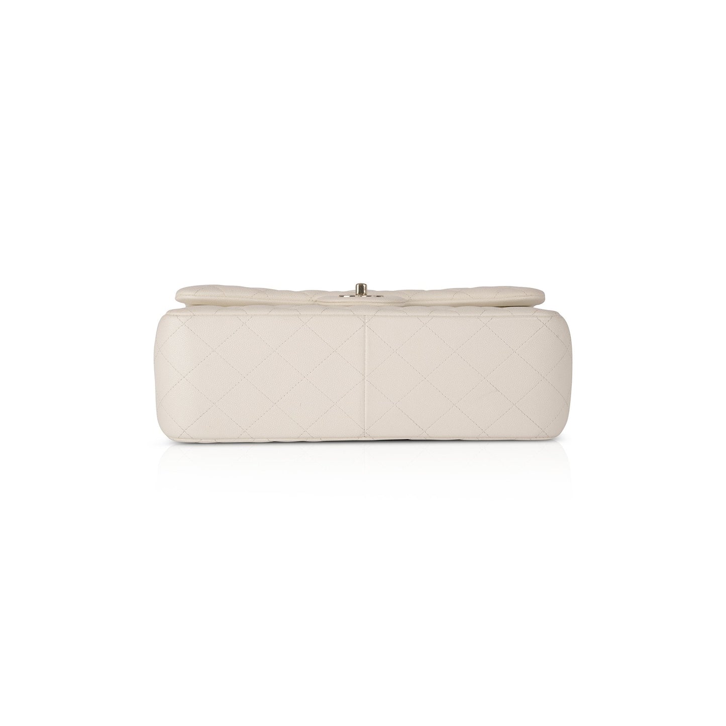 Chanel White Caviar Classic Jumbo Double Flap Bag