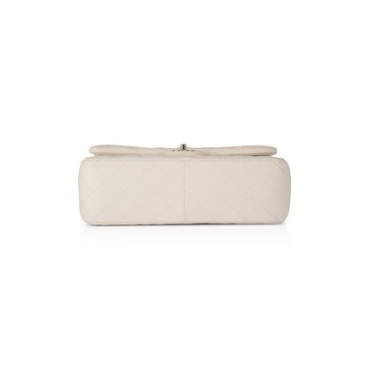 Chanel White Caviar Classic Jumbo Double Flap Bag