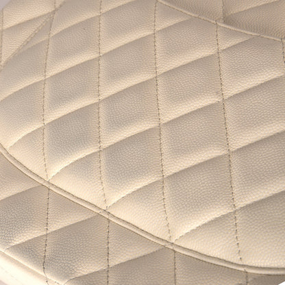 Chanel White Caviar Classic Jumbo Double Flap Bag