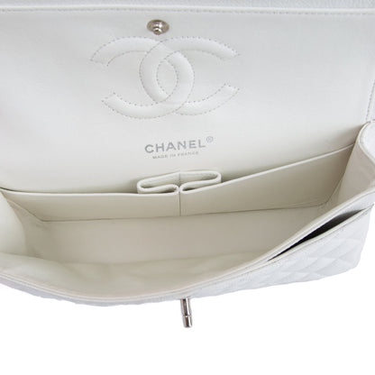 Chanel White Caviar Classic Medium Double Flap Bag