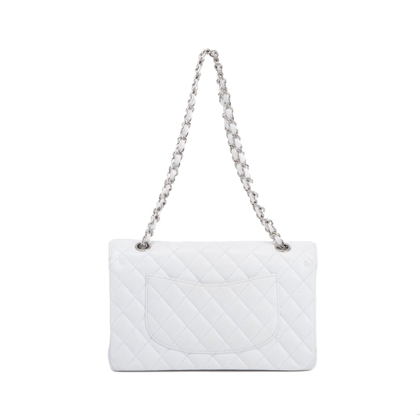 Chanel White Caviar Classic Medium Double Flap Bag