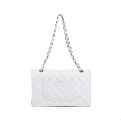 Chanel White Caviar Classic Medium Double Flap Bag