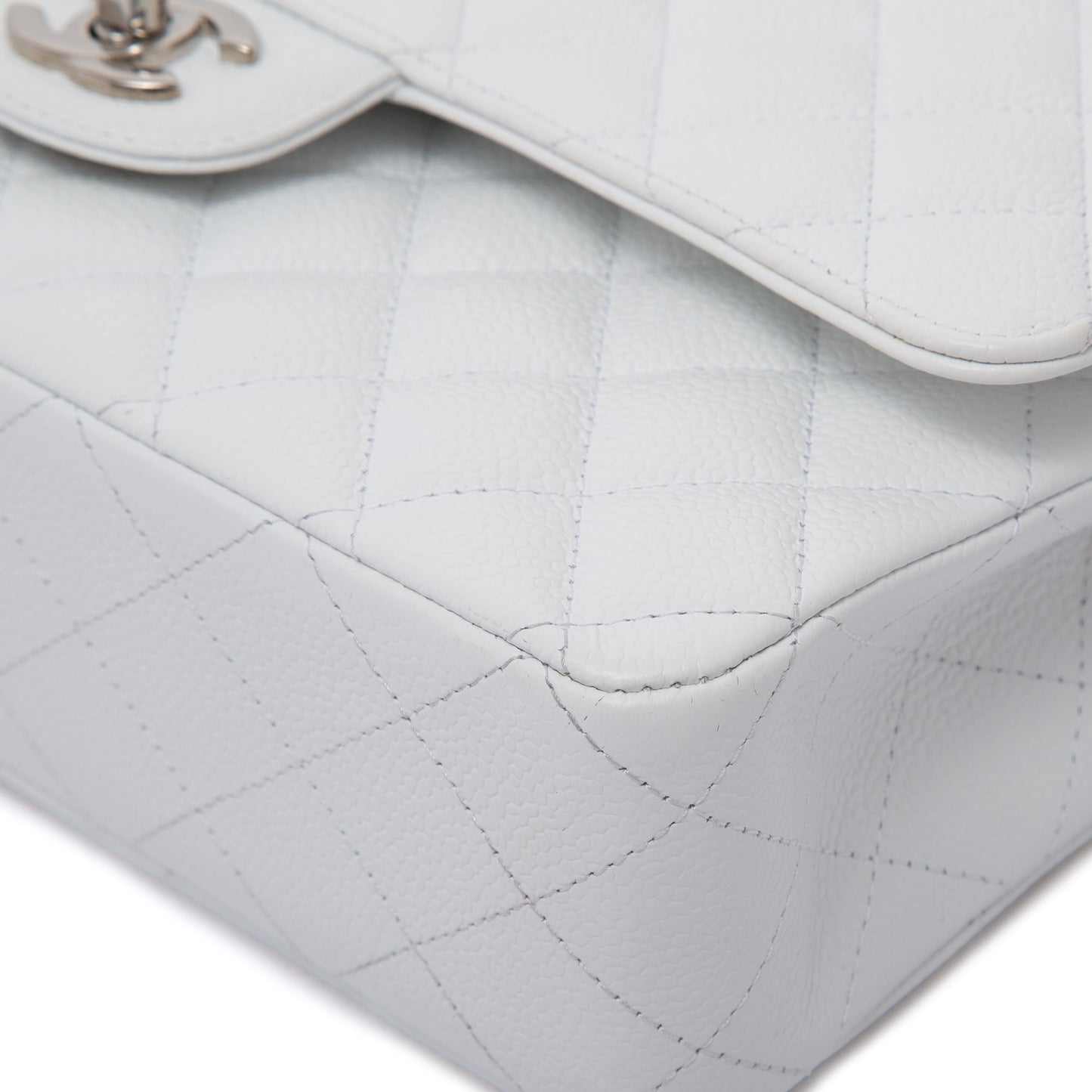Chanel White Caviar Classic Medium Double Flap Bag