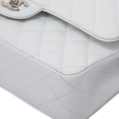 Chanel White Caviar Classic Medium Double Flap Bag