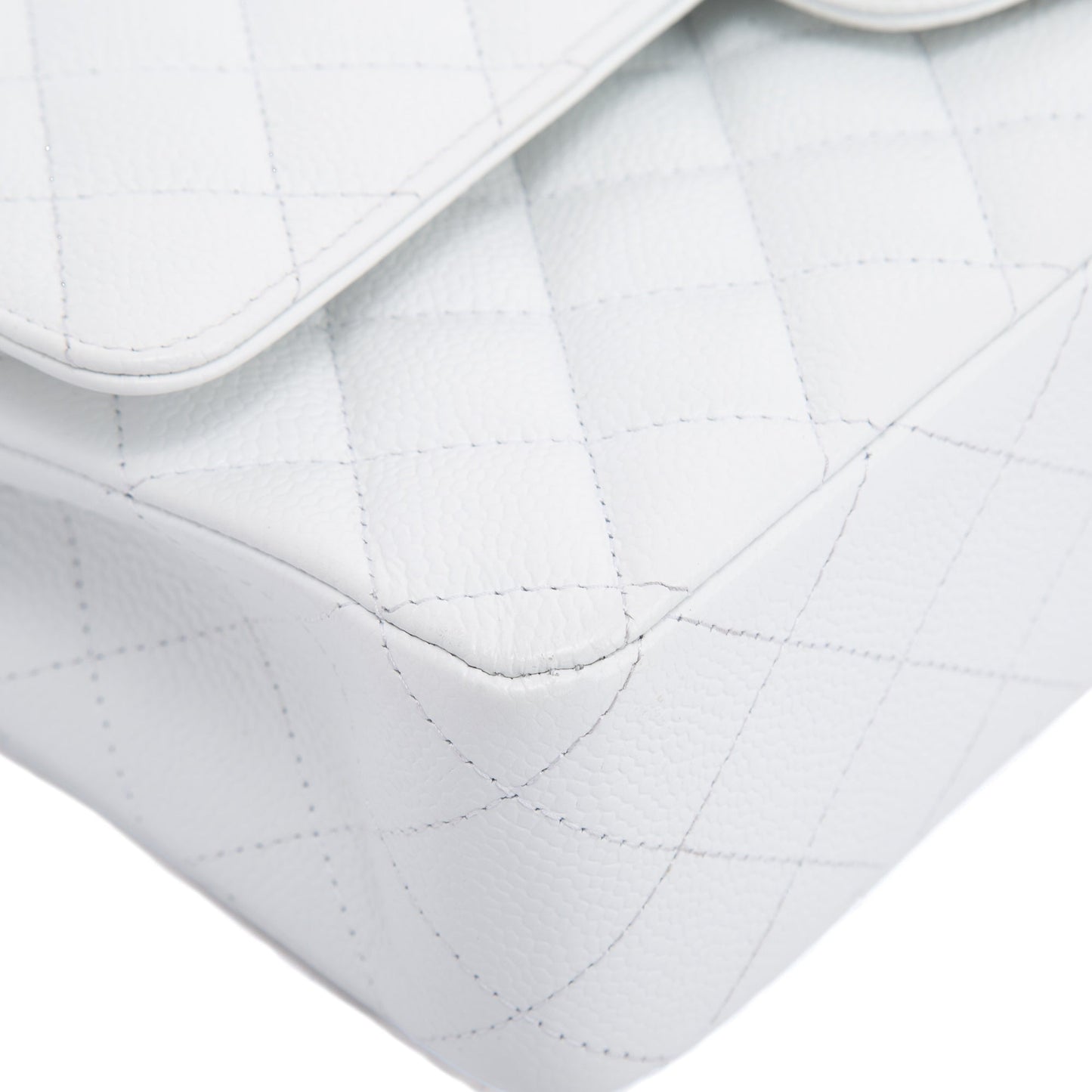Chanel White Caviar Classic Medium Double Flap Bag