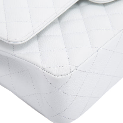 Chanel White Caviar Classic Medium Double Flap Bag