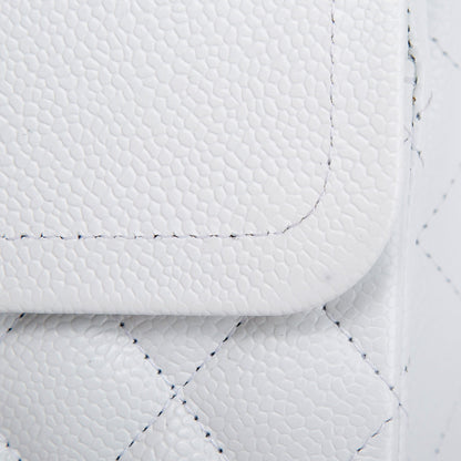 Chanel White Caviar Classic Medium Double Flap Bag