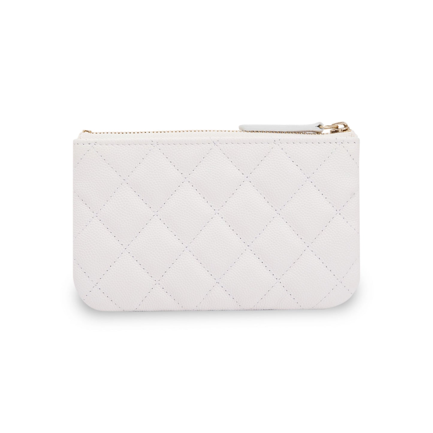 Chanel White Caviar Classic Mini O-Case Pouch
