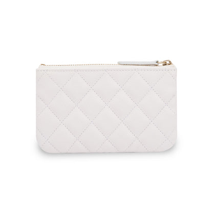Chanel White Caviar Classic Mini O-Case Pouch