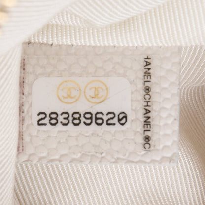 Chanel White Caviar Classic Mini O-Case Pouch