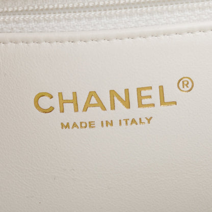 Chanel White Caviar Leather Classic Timeless Large Shopping Tote