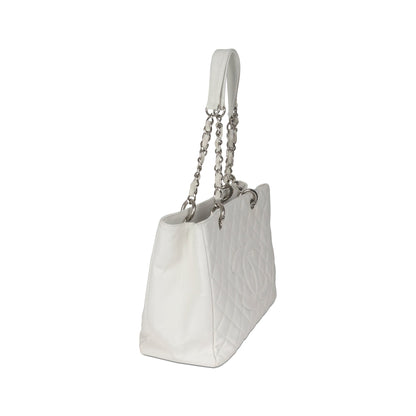 Chanel White Caviar Leather Grand Shopping Tote (GST)