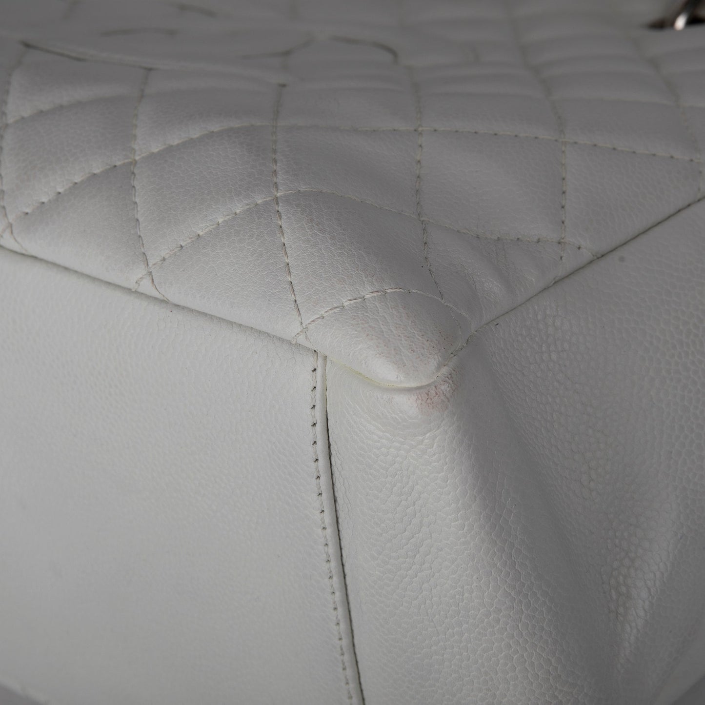 Chanel White Caviar Leather Grand Shopping Tote (GST)