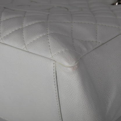 Chanel White Caviar Leather Grand Shopping Tote (GST)