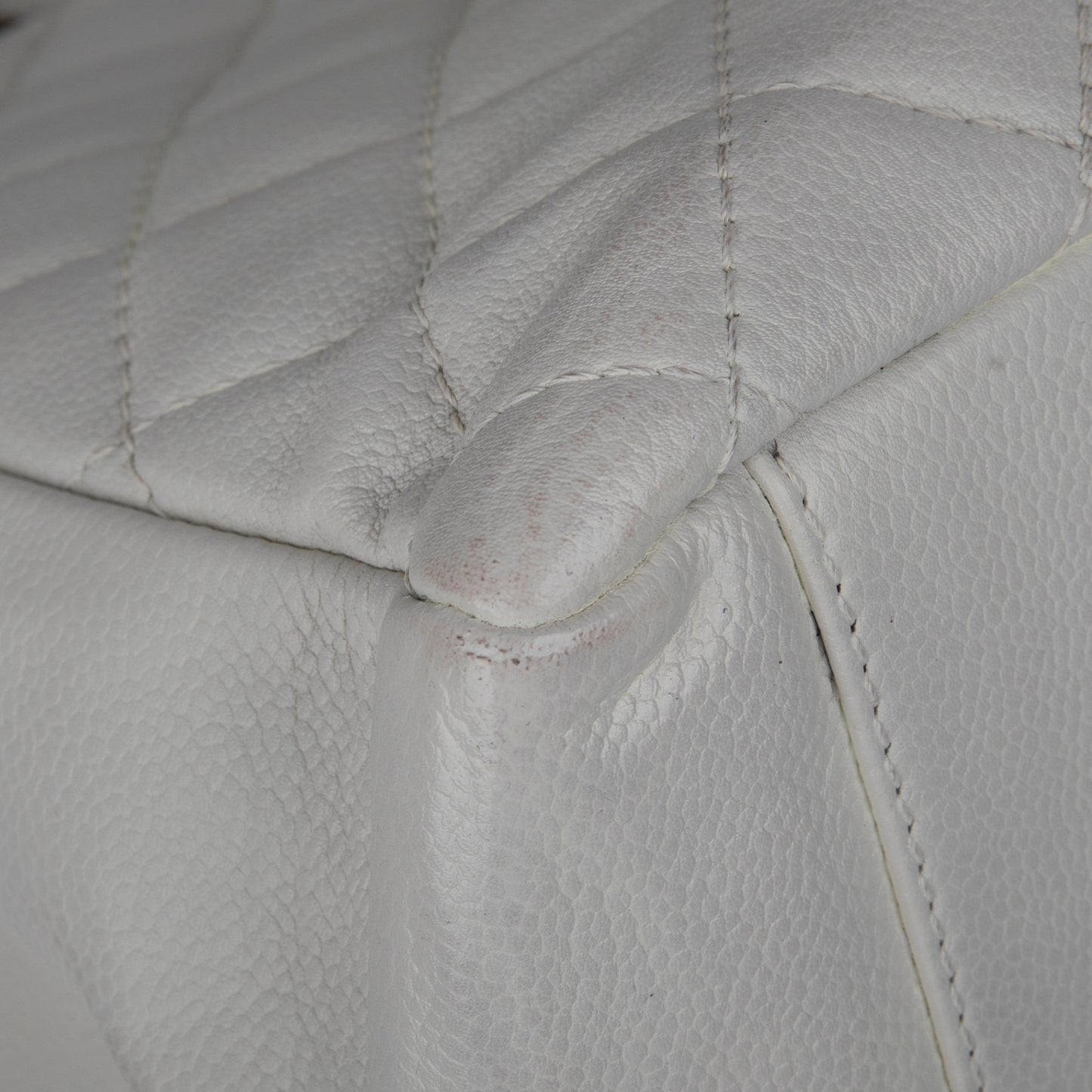 Chanel White Caviar Leather Grand Shopping Tote (GST)