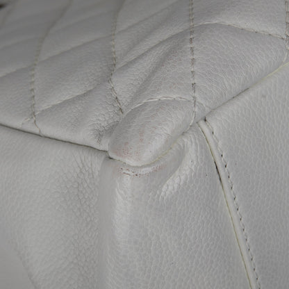 Chanel White Caviar Leather Grand Shopping Tote (GST)