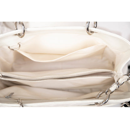 Chanel White Caviar Leather Grand Shopping Tote (GST)