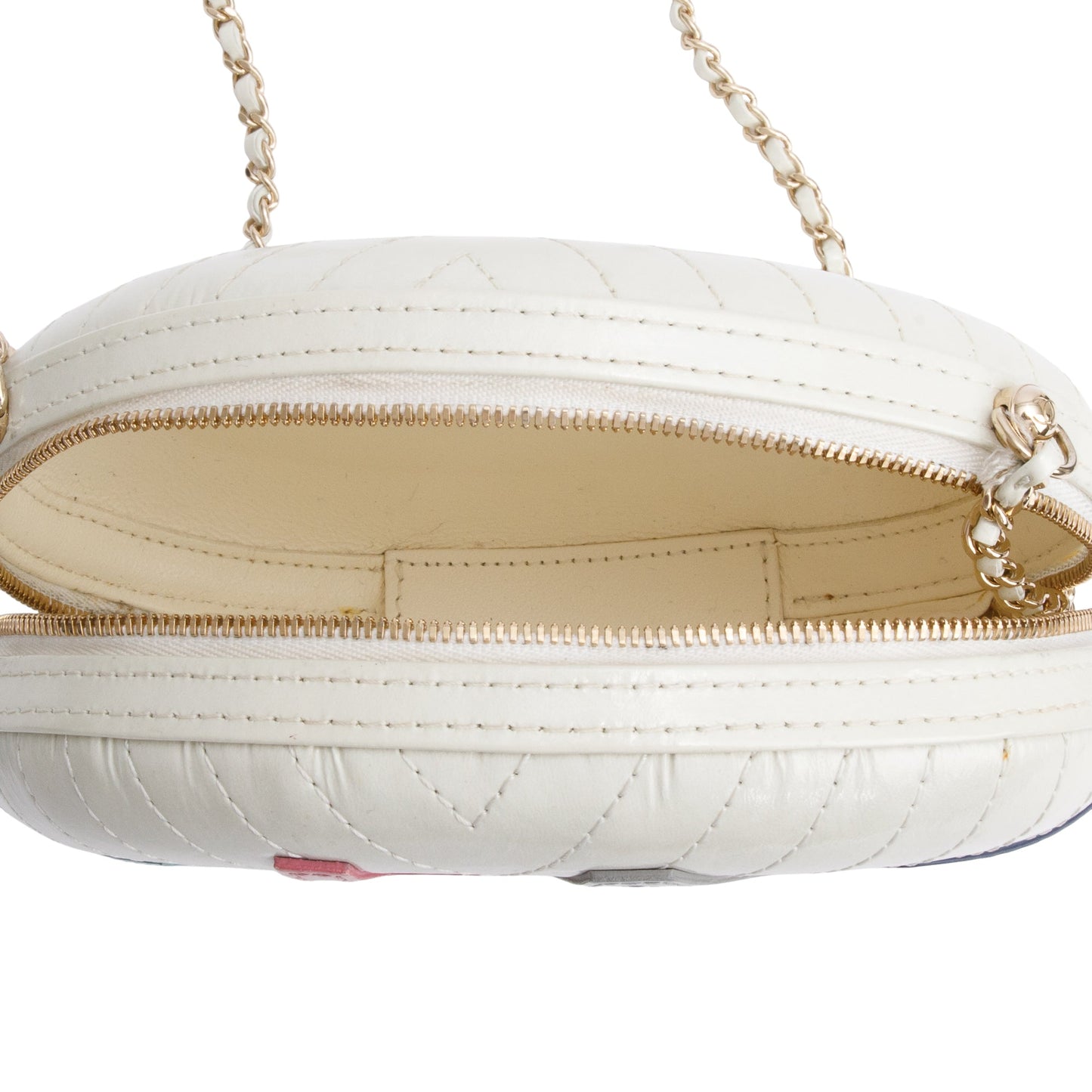 Chanel White Multicolor Calfskin Leather La Pausa Tassel Clutch Crossbody Bag
