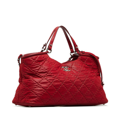 Chanel Wild Stitch CC Sea Hit Lambskin Leather Satchel (SHG-YEsKTJ)