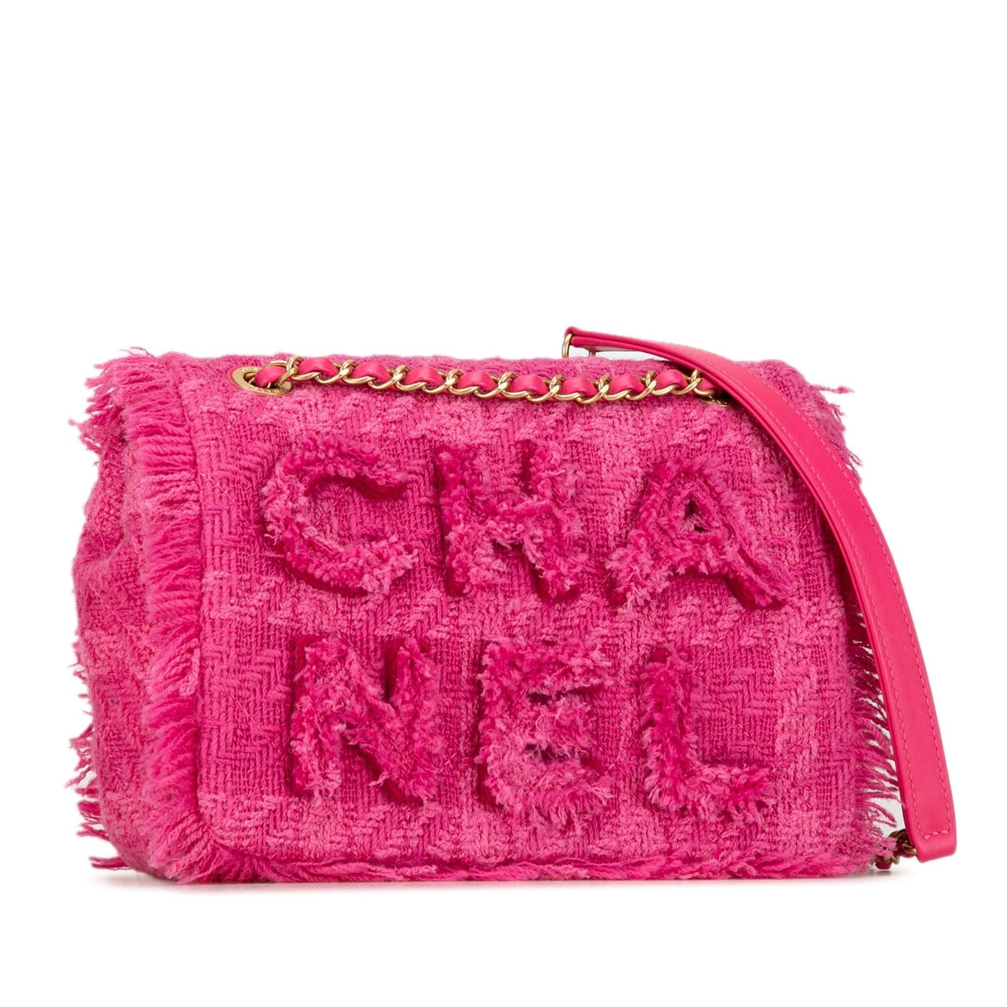 Chanel Wool Tweed Giant Logo Flap (SHG-pB1hNA)