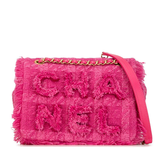 Chanel Wool Tweed Giant Logo Flap (SHG-QVYxbc)