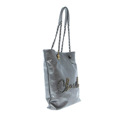 Chanel Written In Chain Metallic Tote (SHG-iy0JC9)