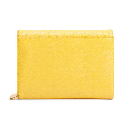 Chanel Yellow Caviar Leather Timeless Trifold Compact Wallet