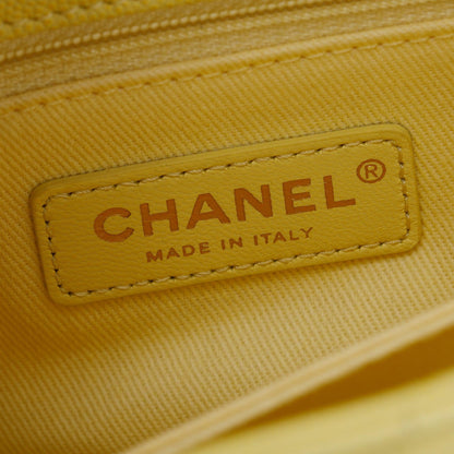 Chanel Yellow Quilted Caviar Leather Small Coco Handle Bag