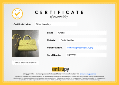 Chanel Yellow Quilted Caviar Leather Small Coco Handle Bag
