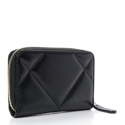 Chanel Quilted Lambskin Chanel 19 Zip-Around Coin Purse
