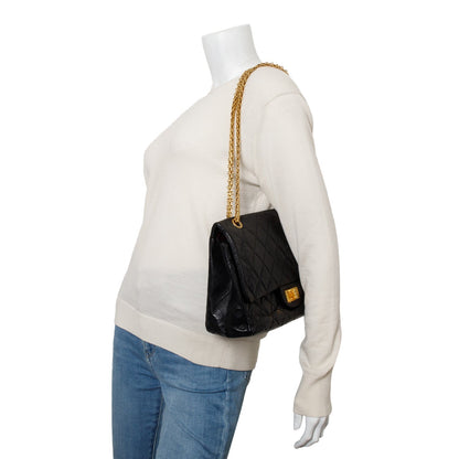 Chanel Black Quilted Calfskin Leather 2.55 Reissue 227 Double Flap Bag