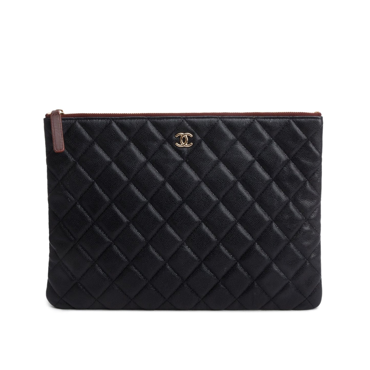 Chanel 2021 Black Caviar Quilted O-Case