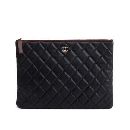 Chanel 2021 Black Caviar Quilted O-Case