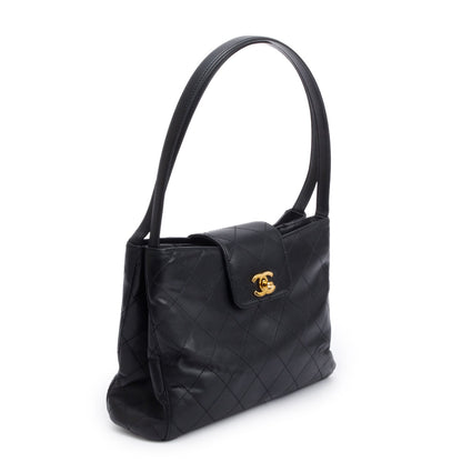 Chanel Black Quilted Calfskin Leather CC Shoulder Bag