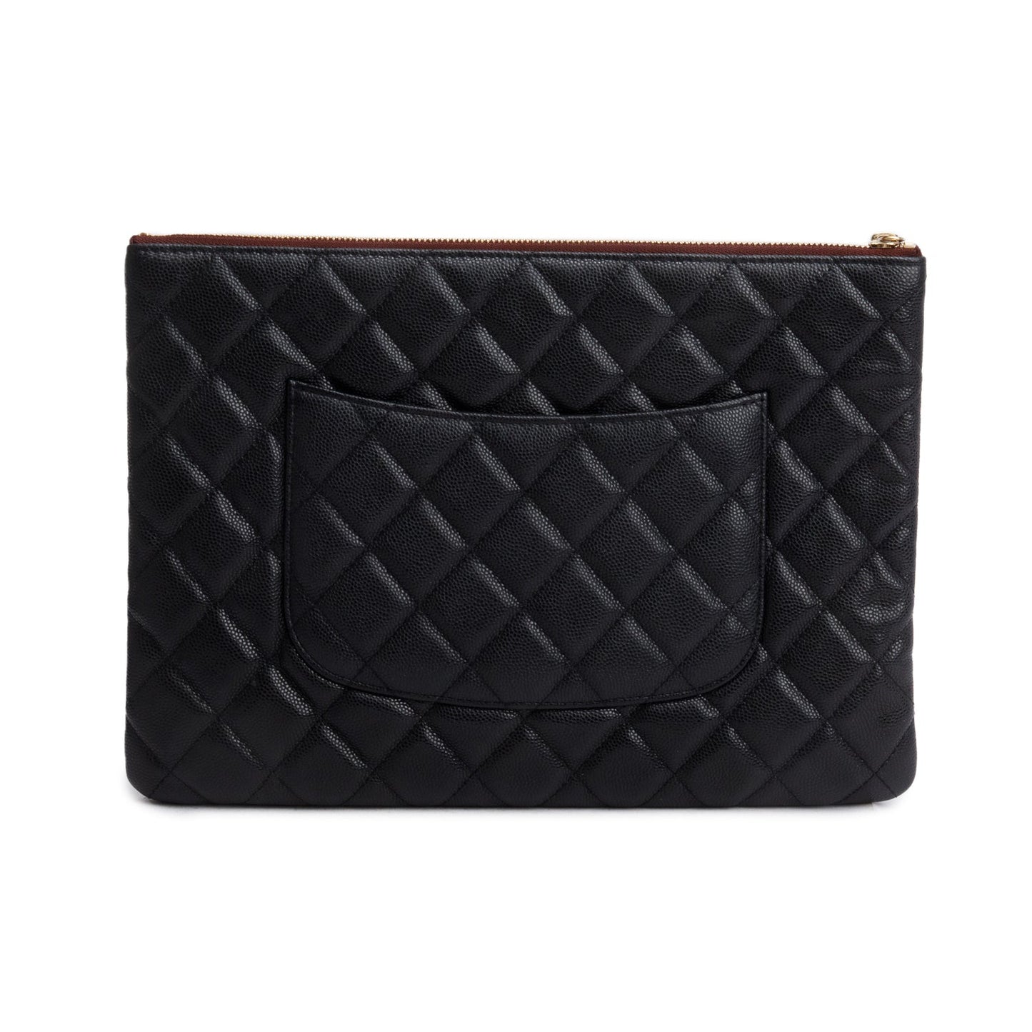 Chanel 2021 Black Caviar Quilted O-Case