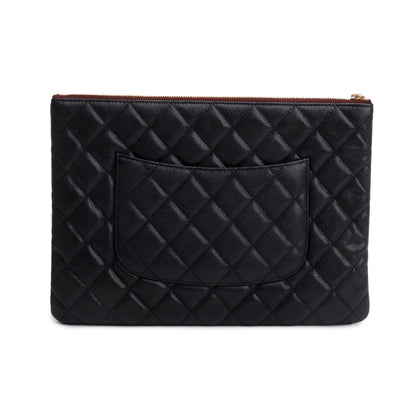 Chanel 2021 Black Caviar Quilted O-Case
