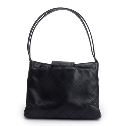 Chanel Black Quilted Calfskin Leather CC Shoulder Bag