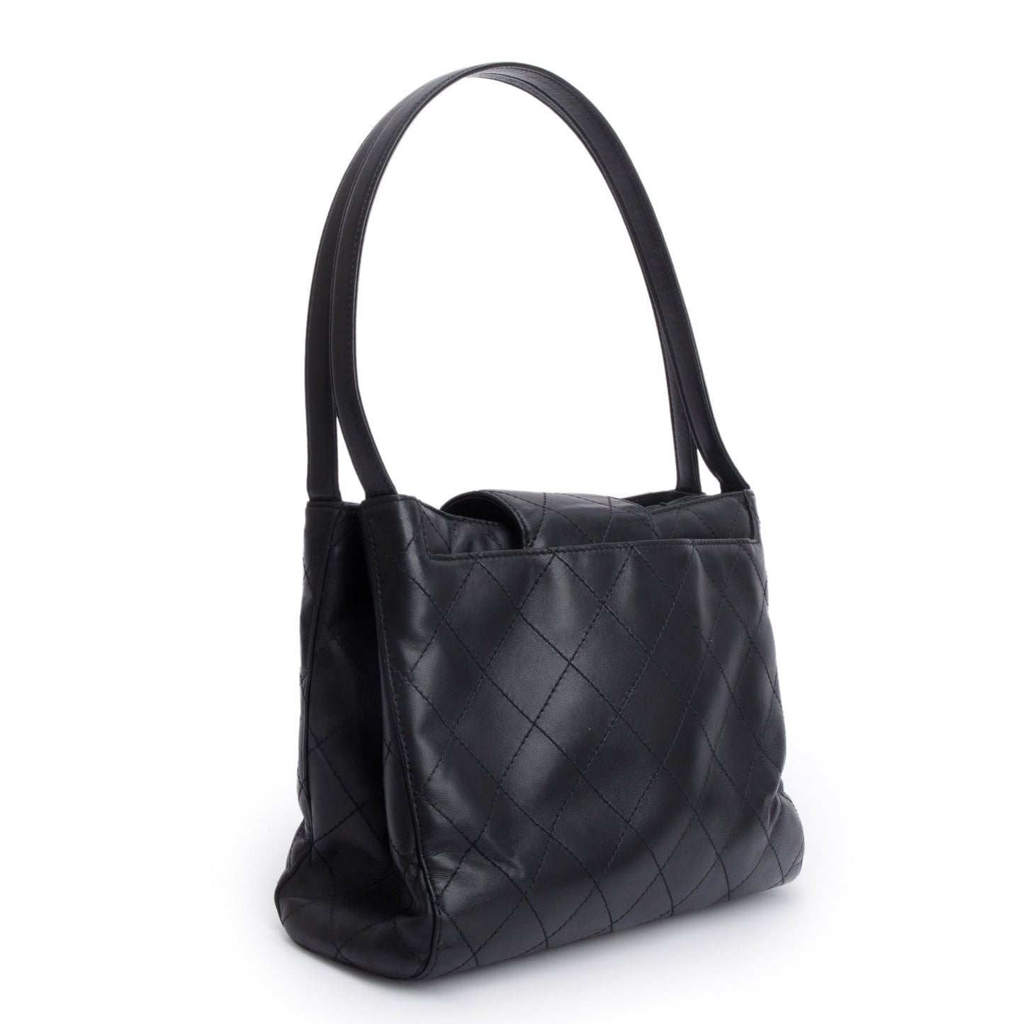 Chanel Black Quilted Calfskin Leather CC Shoulder Bag