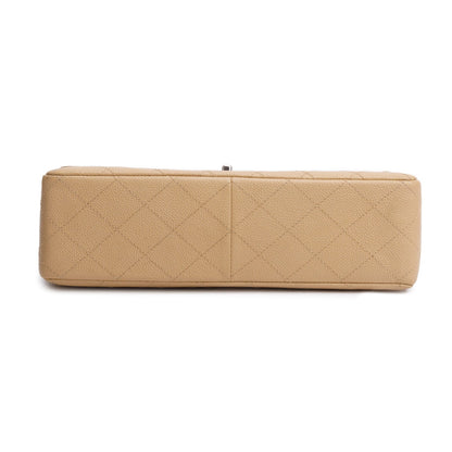 Chanel Beige Caviar Jumbo Square Single Flap Bag