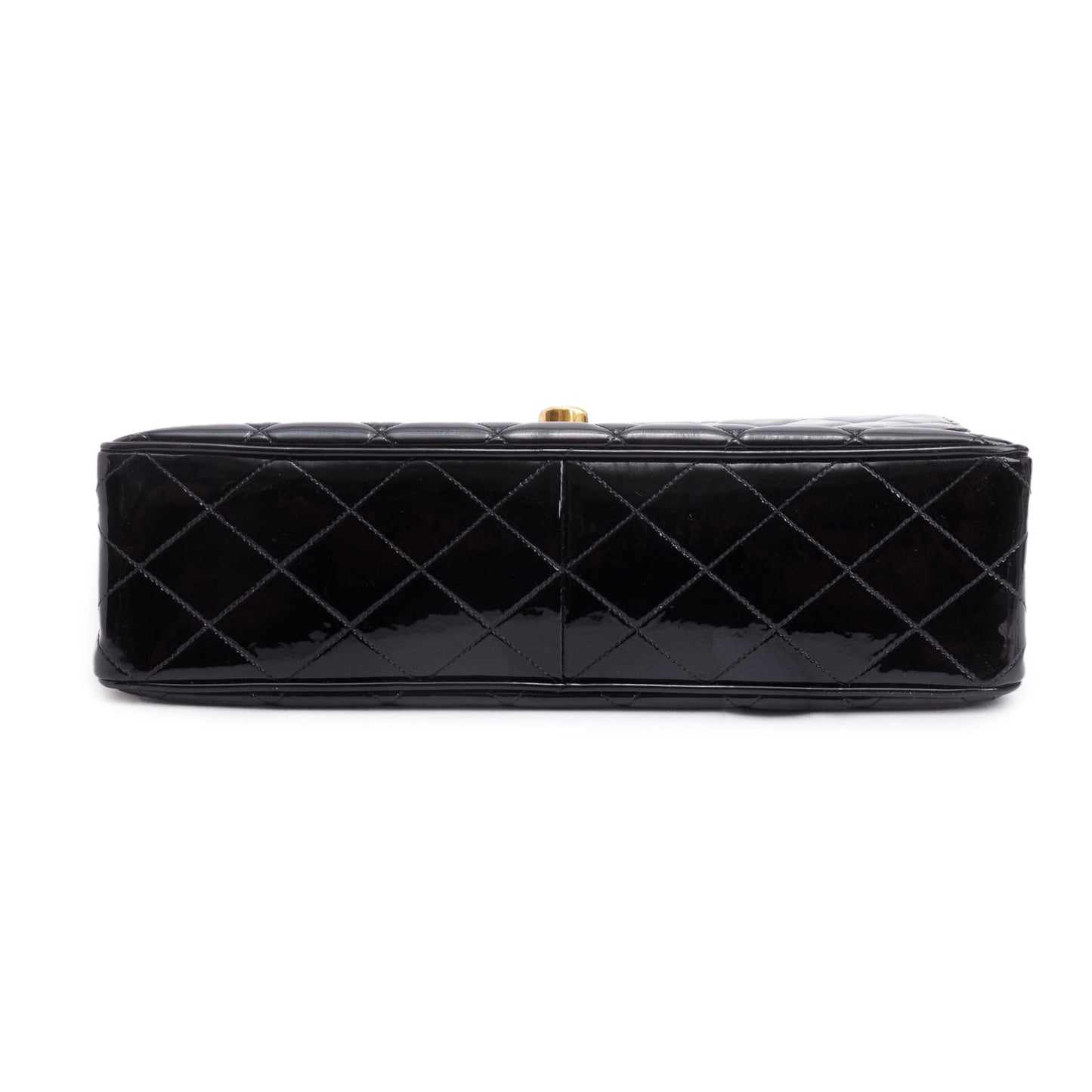Chanel Black Patent Leather Vintage Jumbo XL Maxi Single Flap Bag