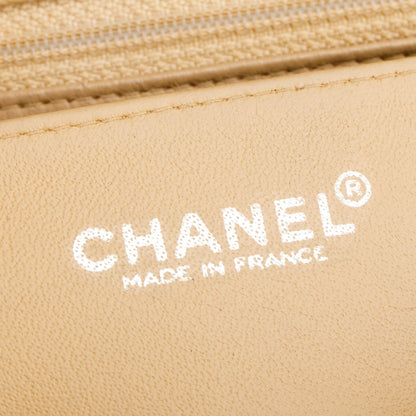 Chanel Beige Caviar Jumbo Square Single Flap Bag
