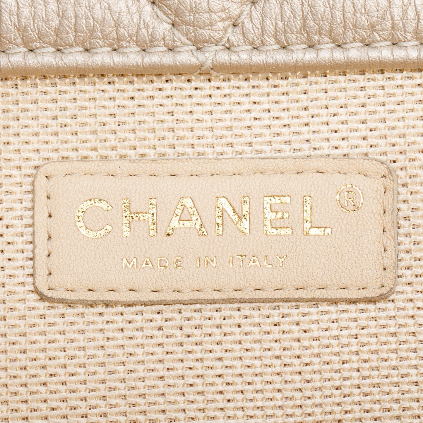 Chanel Metallic Gold Quilted Calfskin Leather XXL Airline Travel Flap Bag