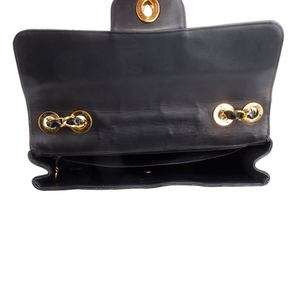 Chanel Black Patent Leather Vintage Jumbo XL Maxi Single Flap Bag