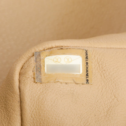 Chanel Beige Caviar Jumbo Square Single Flap Bag