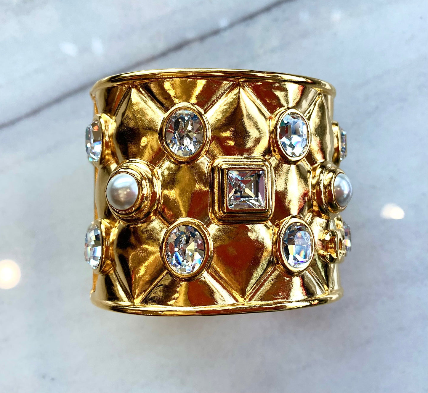 CHANEL RHINESTONE CUFF BRACELET