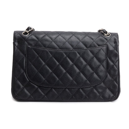 Chanel Black Caviar Leather Classic Jumbo Double Flap Bag