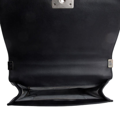 Chanel Black Quilted Lambskin Leather Large Boy Bag